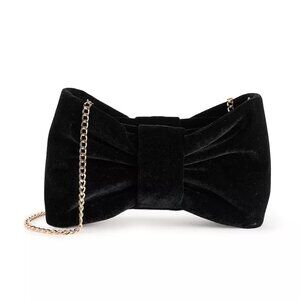 Women's LC Lauren Conrad Marie Bow Frame Clutch - Black -OS - NWT